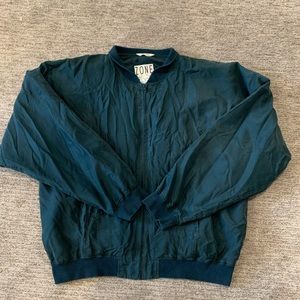 Vintage forest green silk windbreaker